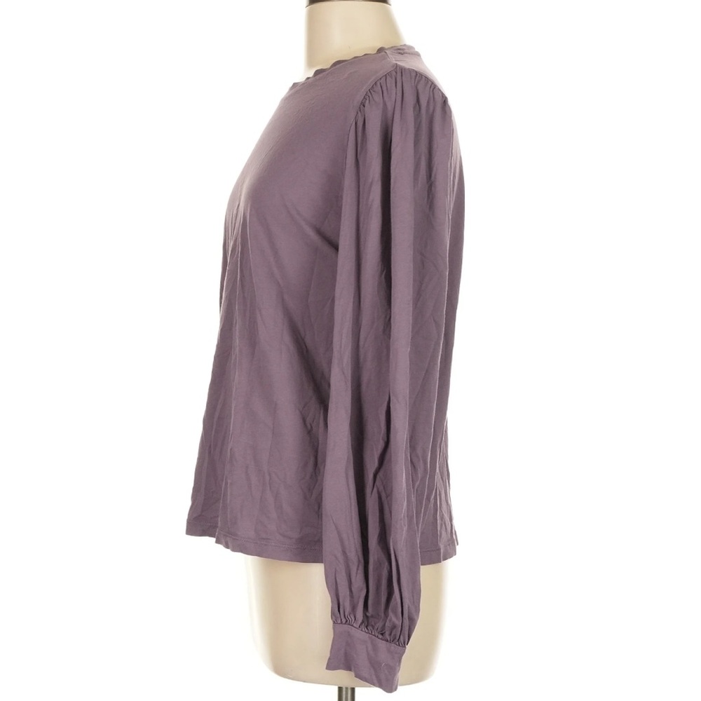 Lunya Long Puff Sleeve Tee Shirt Organic Pima Cotton Purple Size Medium - Picture 3 of 8